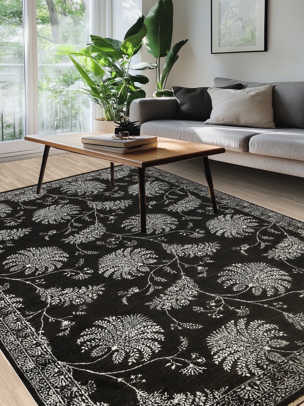 Vegetable Dye All-Over Floral Versace Oriental Area Rug 7x10