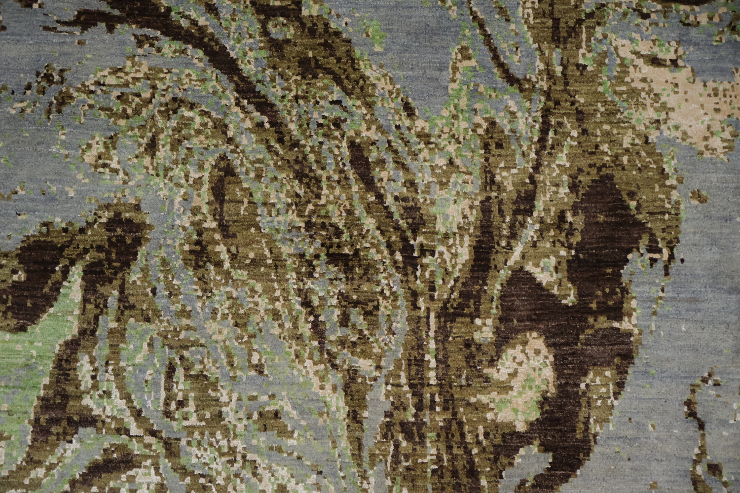 Artistic Swirl Rug Featuring Natural Green and Brown Shades 5x8
