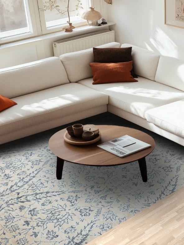 Vegetable Dye All-Over Floral Versace Oriental Area Rug 6x9