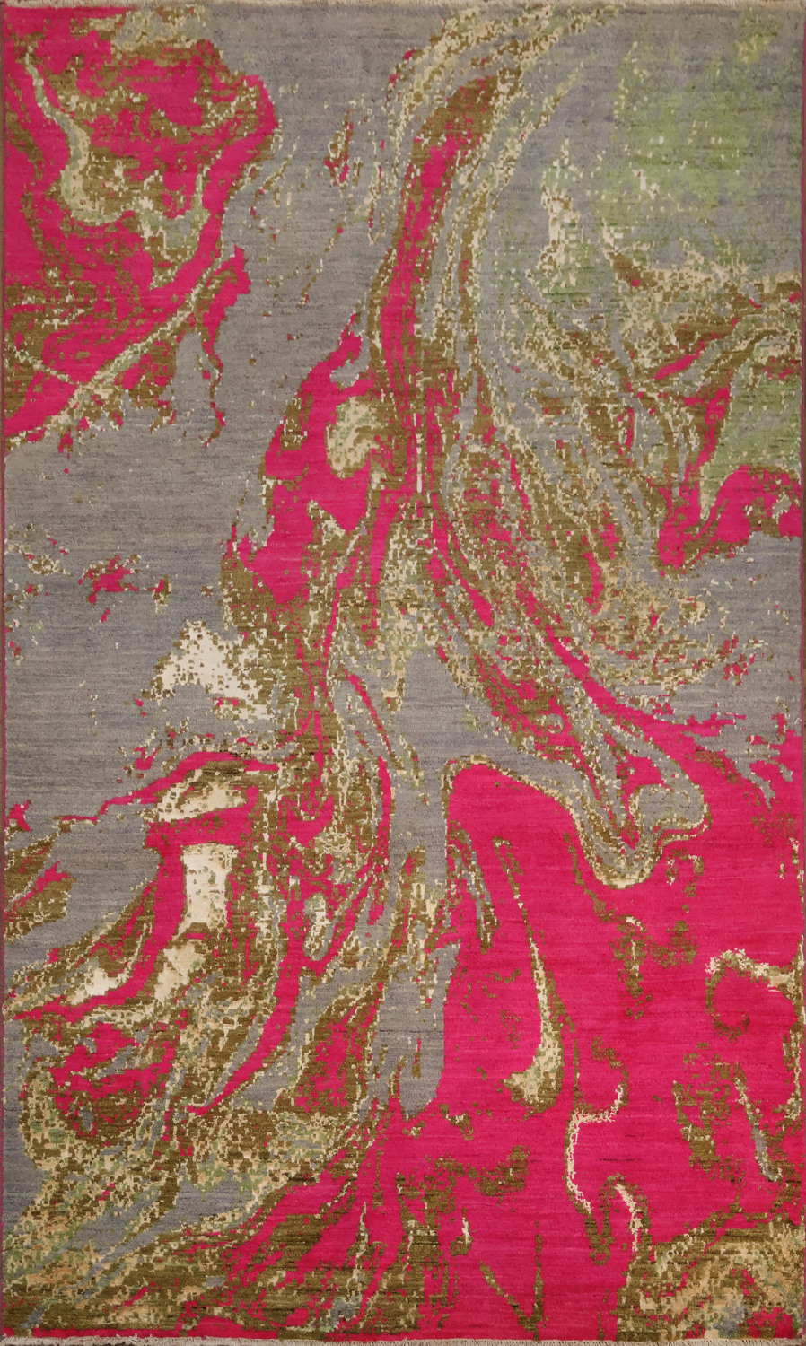 Elegant Top Quality Abstract Pink and Gray Swirl Rug for Modern Interiors 5x8