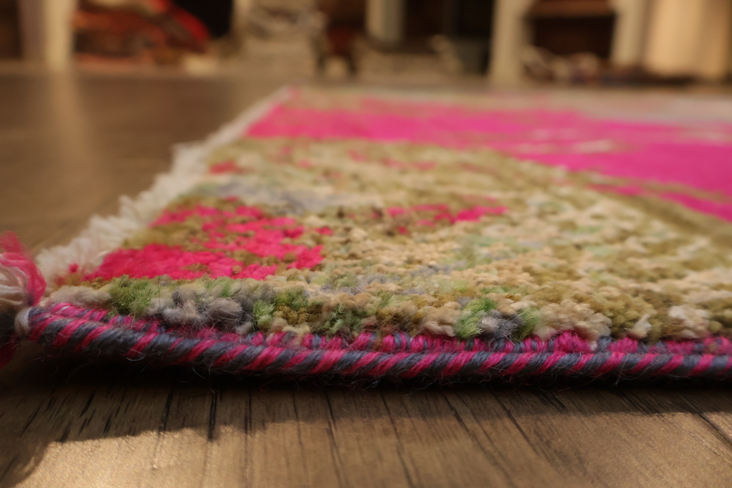 Elegant Top Quality Abstract Pink and Gray Swirl Rug for Modern Interiors 5x8