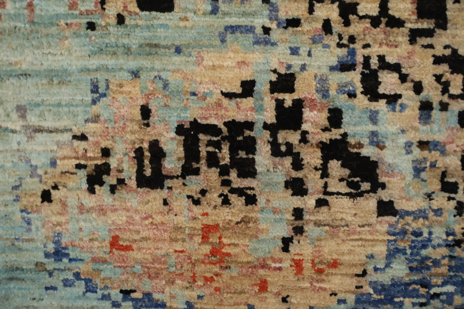 Contemporary Abstract Rug with Blue Circular Accents 5x7