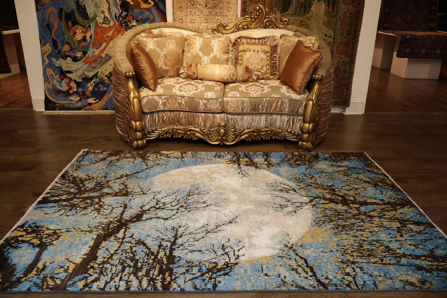 Moonlit Forest Rug - Enchanting Woodland Ambiance for Homes 6x8