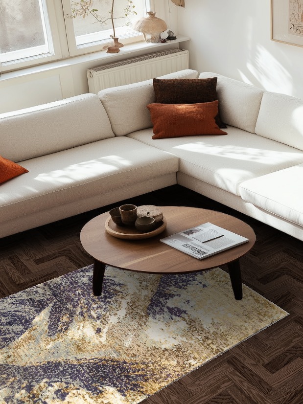 Vegetable Dye Contemporary Abstract Oriental Area Rug 4x6