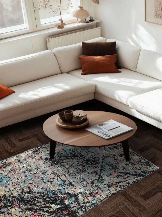 Vegetable Dye Contemporary Abstract Oriental Area Rug 4x6