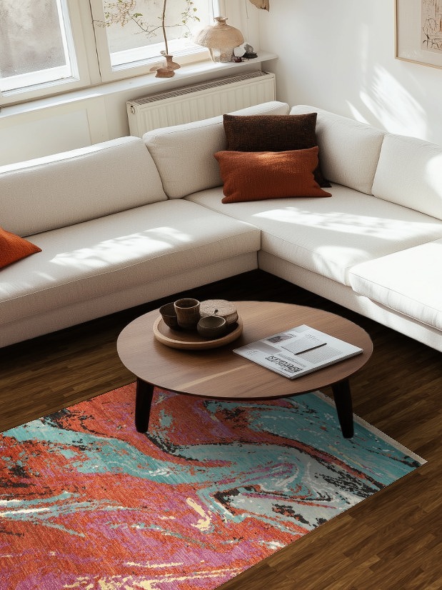 Artistic Modern Abstract Oriental Area Rug 4x6