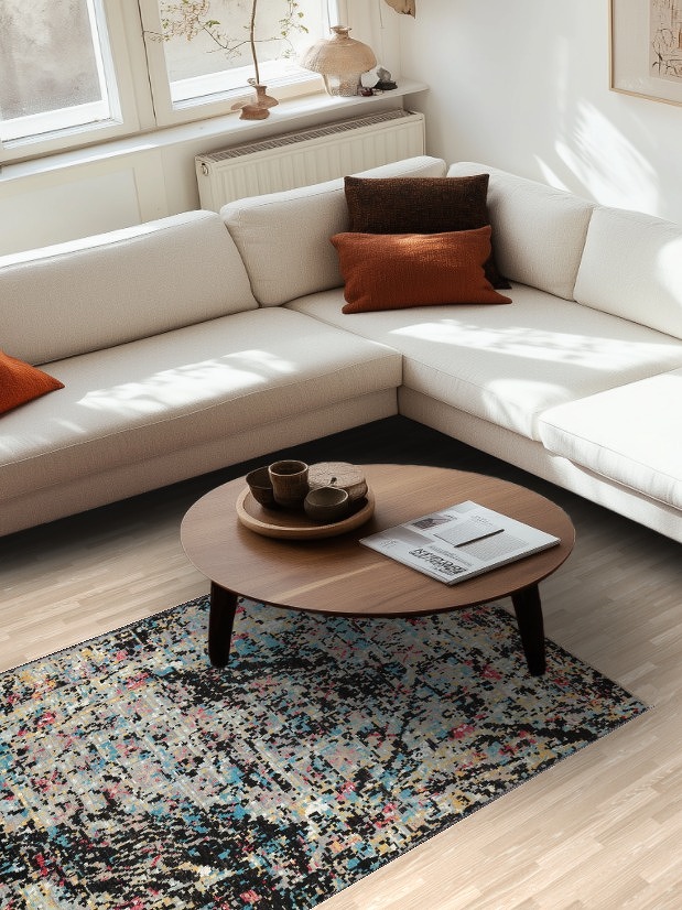 Vegetable Dye Contemporary Abstract Oriental Area Rug 4x6