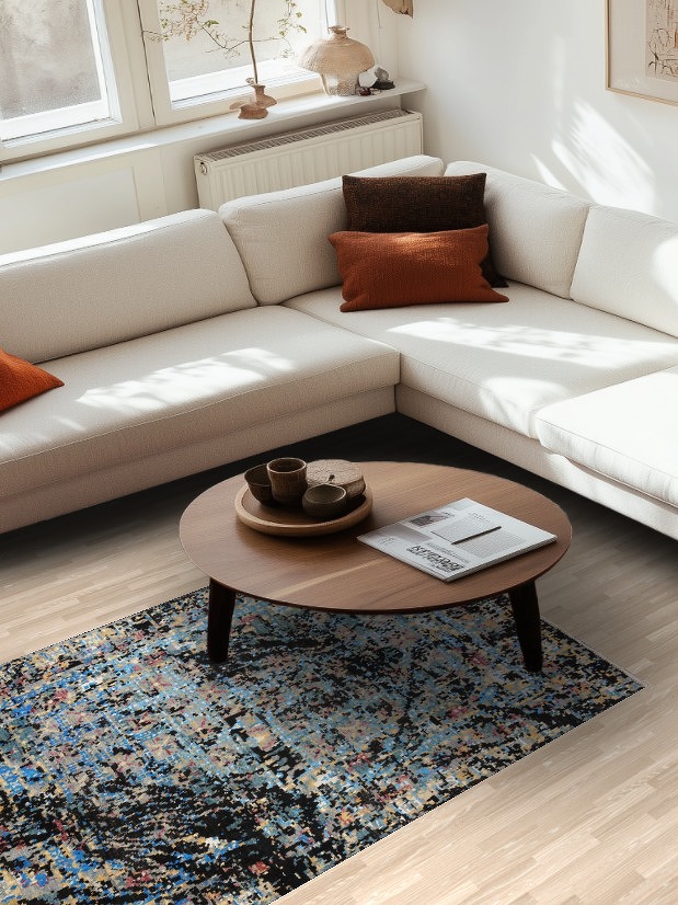 Vegetable Dye Contemporary Abstract Oriental Area Rug 4x6