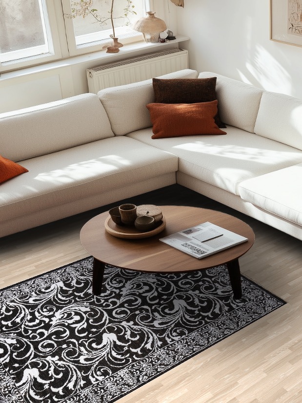 Vegetable Dye Floral Abstract Oriental Area Rug 4x6