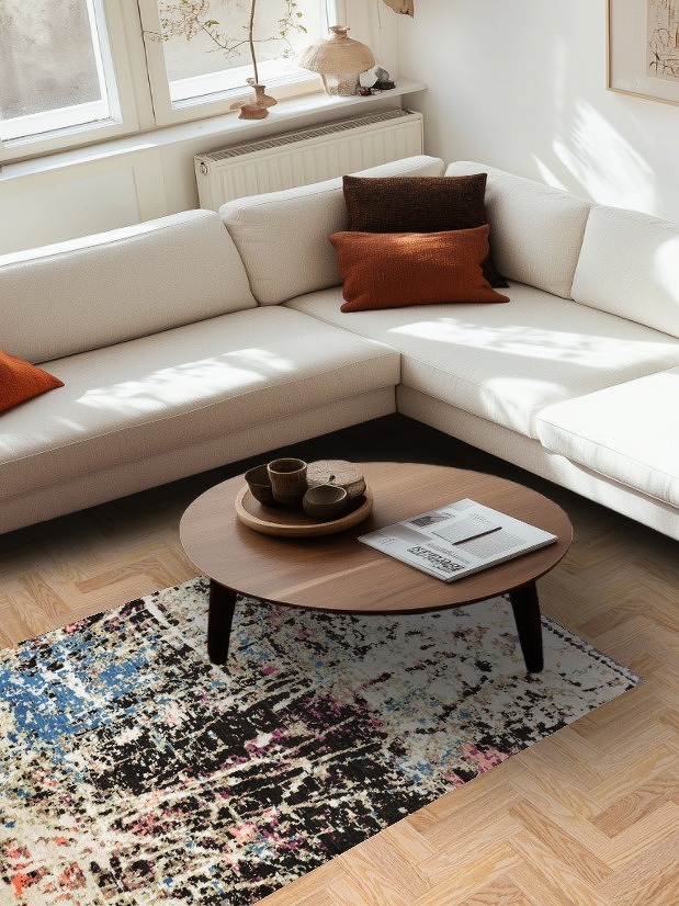 Artistic Modern Abstract Oriental Area Rug 4x6