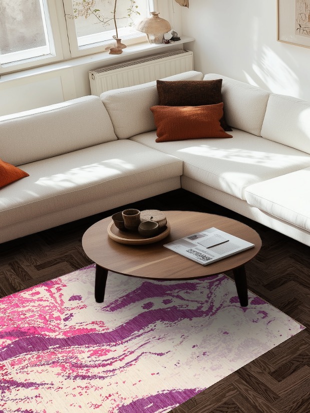 Vegetable Dye Contemporary Abstract Oriental Area Rug 5x6