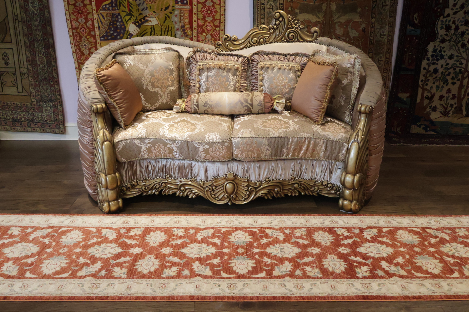 Traditional Rust and Ivory Peshawar Runner 3x10 ft