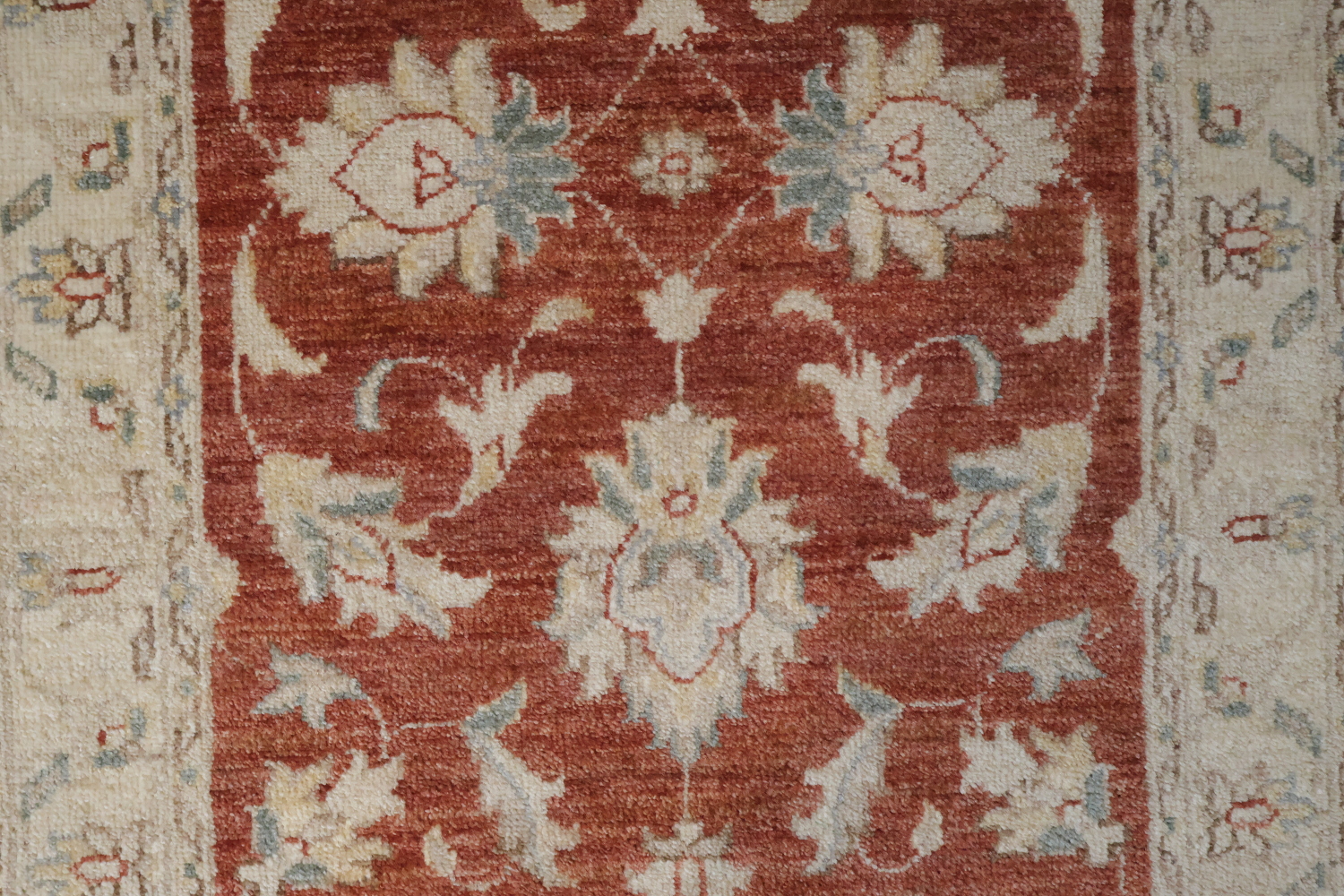 Traditional Rust and Ivory Peshawar Runner 3x10 ft