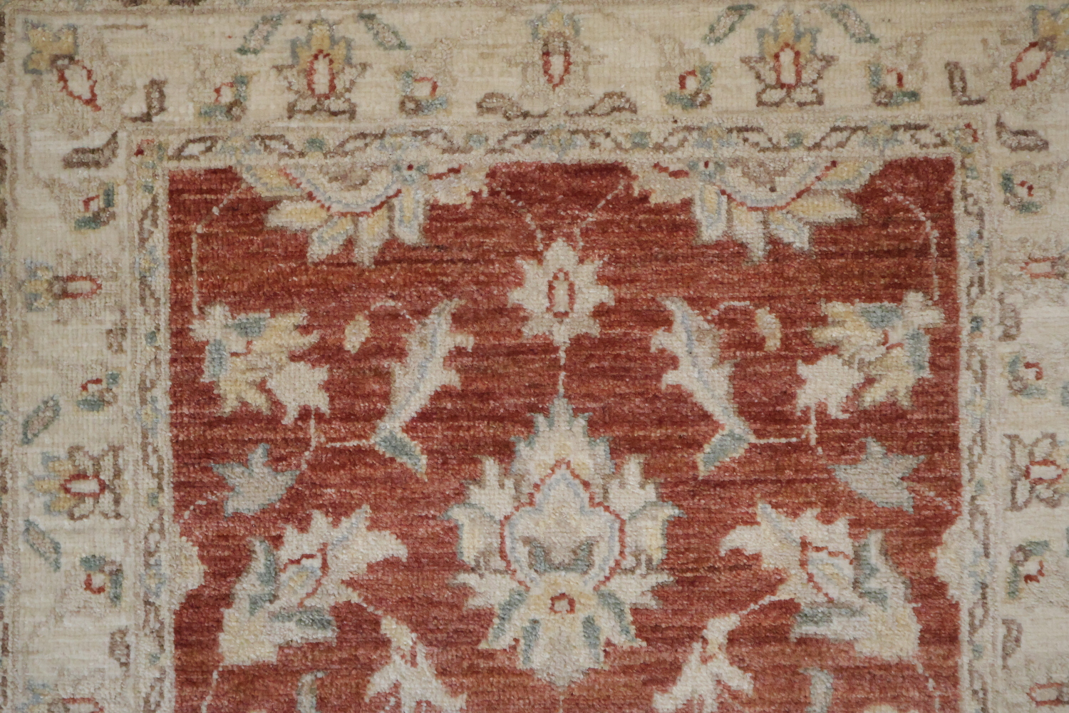 Traditional Rust and Ivory Peshawar Runner 3x10 ft