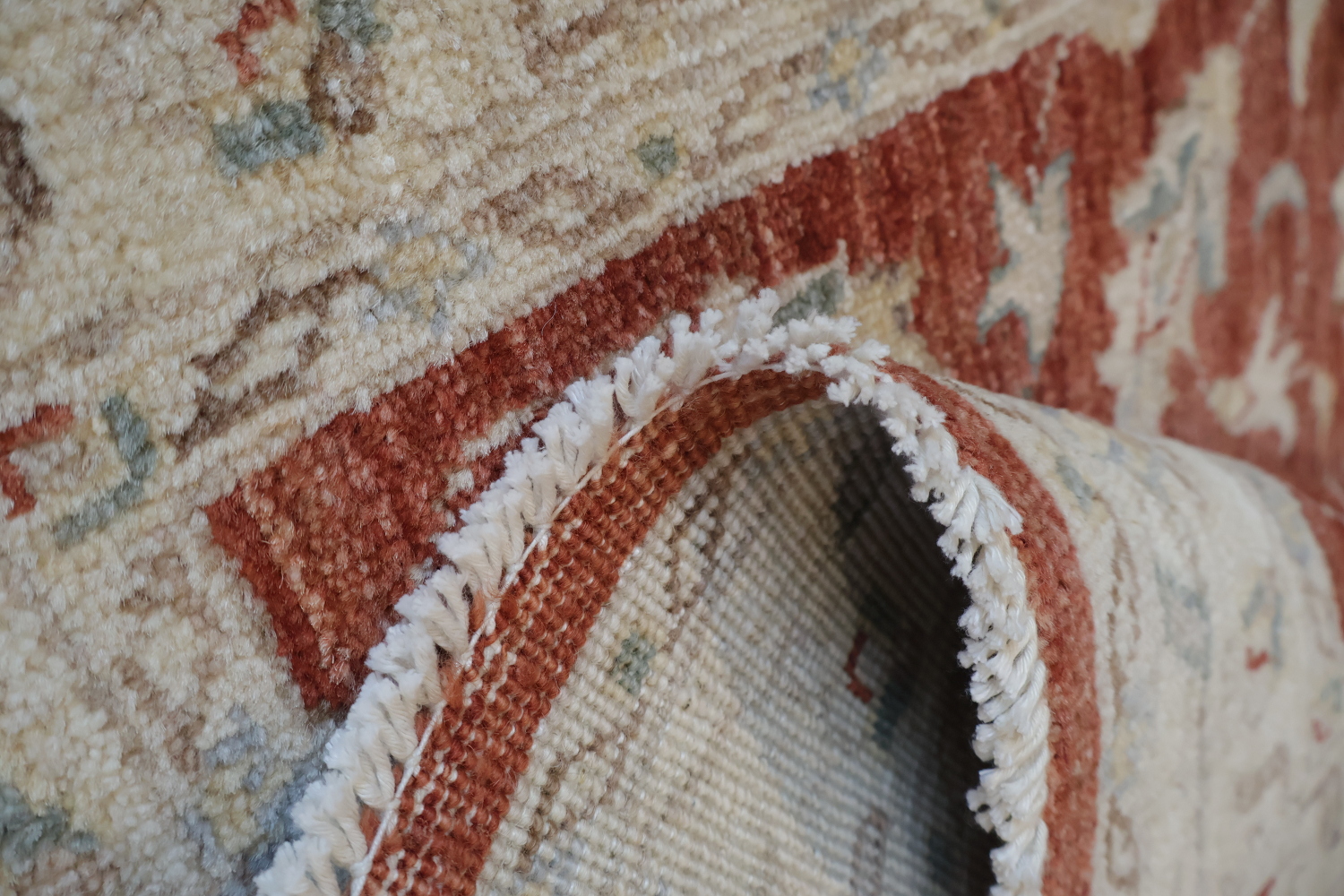 Traditional Rust and Ivory Peshawar Runner 3x10 ft