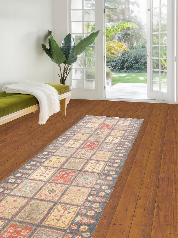 Garden Design Kazak Oriental Runner Rug 3x10