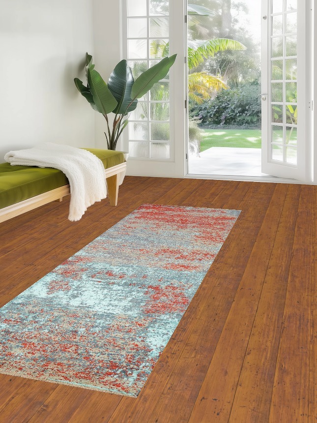 Artistic Modern Abstract Oriental Runner Rug 3x8