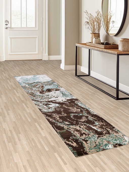 Artistic Contemporary Abstract Oriental Runner Rug 3x10