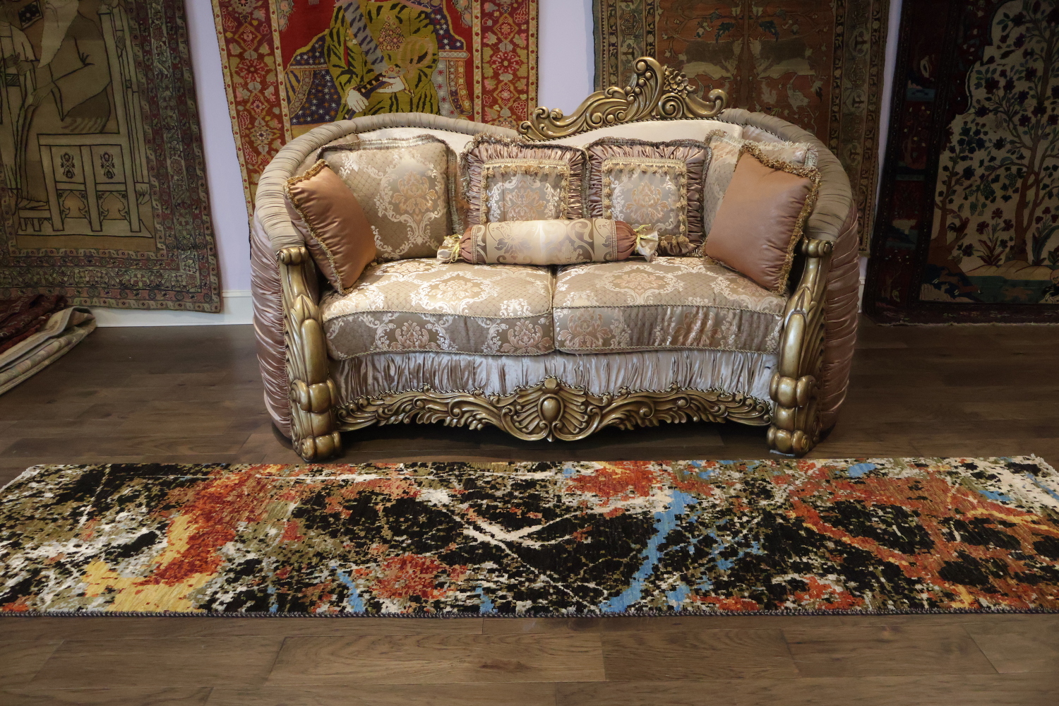 Artistic Modern Abstract Oriental Runner Rug 3x10