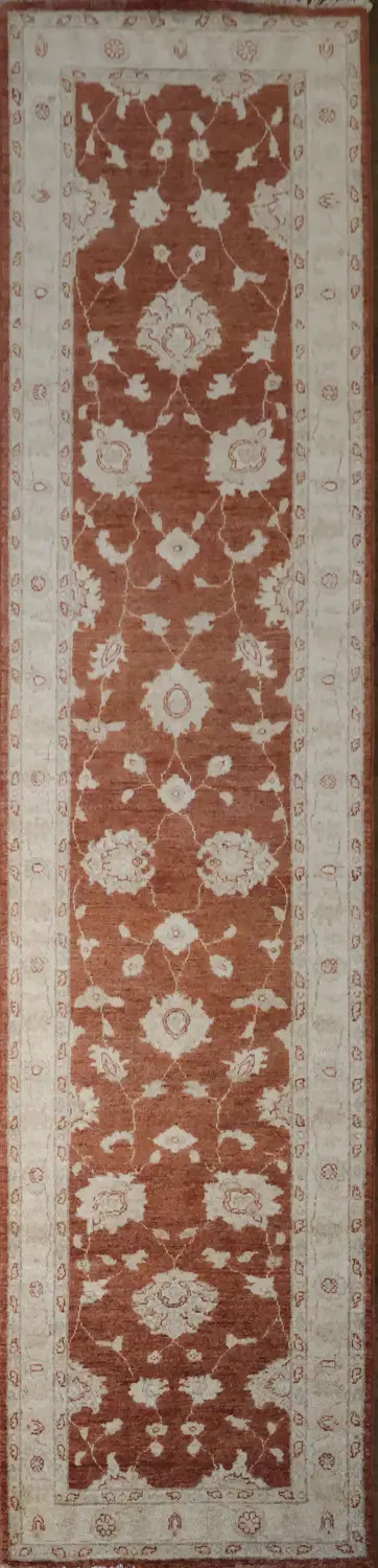 Luxury Vintage Style Runner in Warm Rust and Cream Hues 3x11 ft