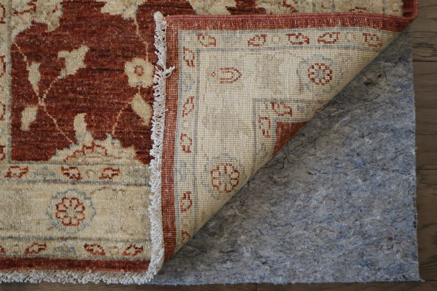 Luxury Vintage Style Runner in Warm Rust and Cream Hues 3x11 ft