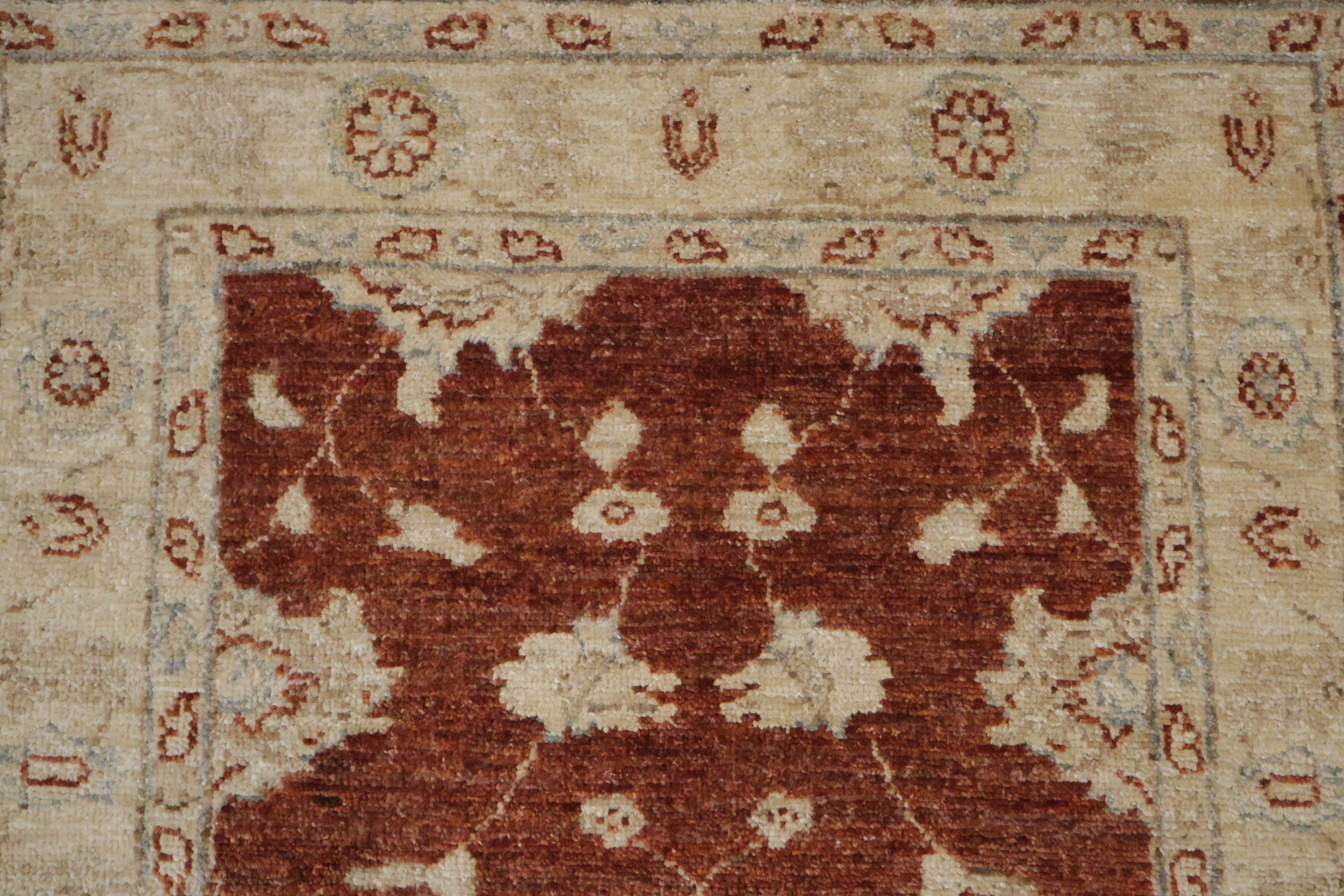 Luxury Vintage Style Runner in Warm Rust and Cream Hues 3x11 ft