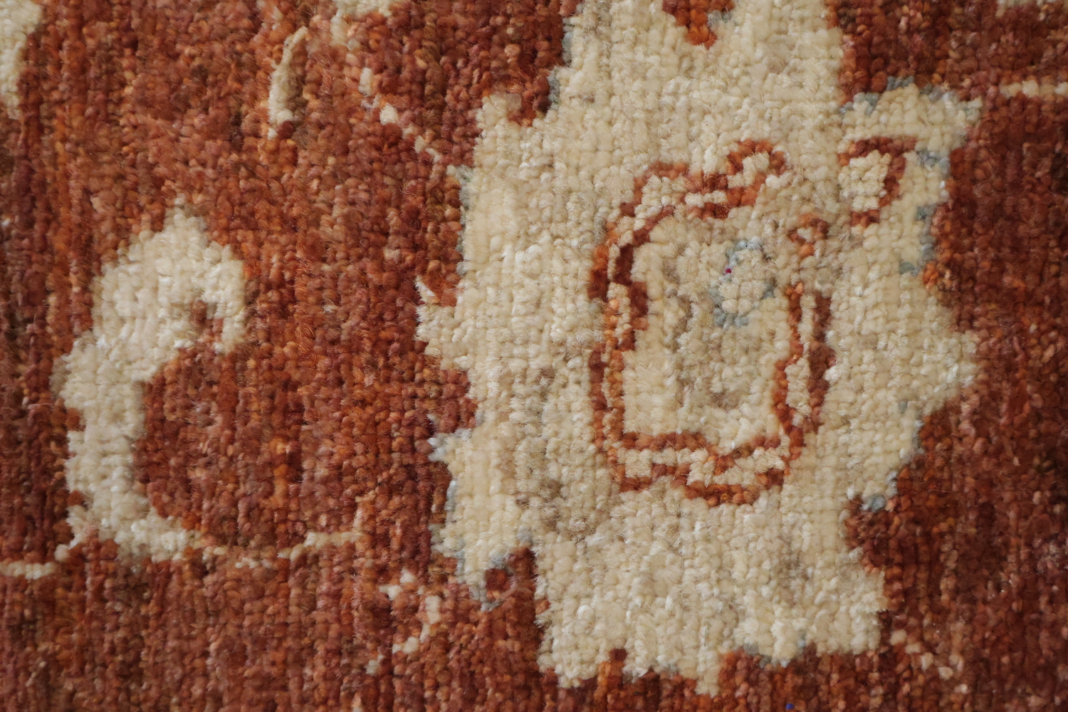 Luxury Vintage Style Runner in Warm Rust and Cream Hues 3x11 ft