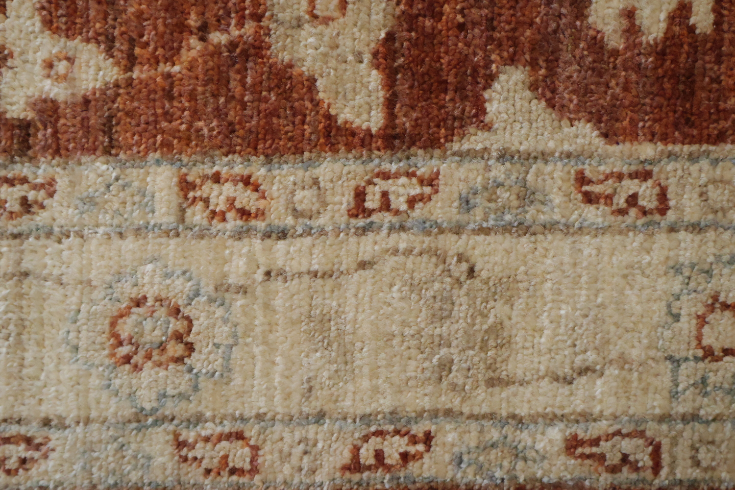 Luxury Vintage Style Runner in Warm Rust and Cream Hues 3x11 ft