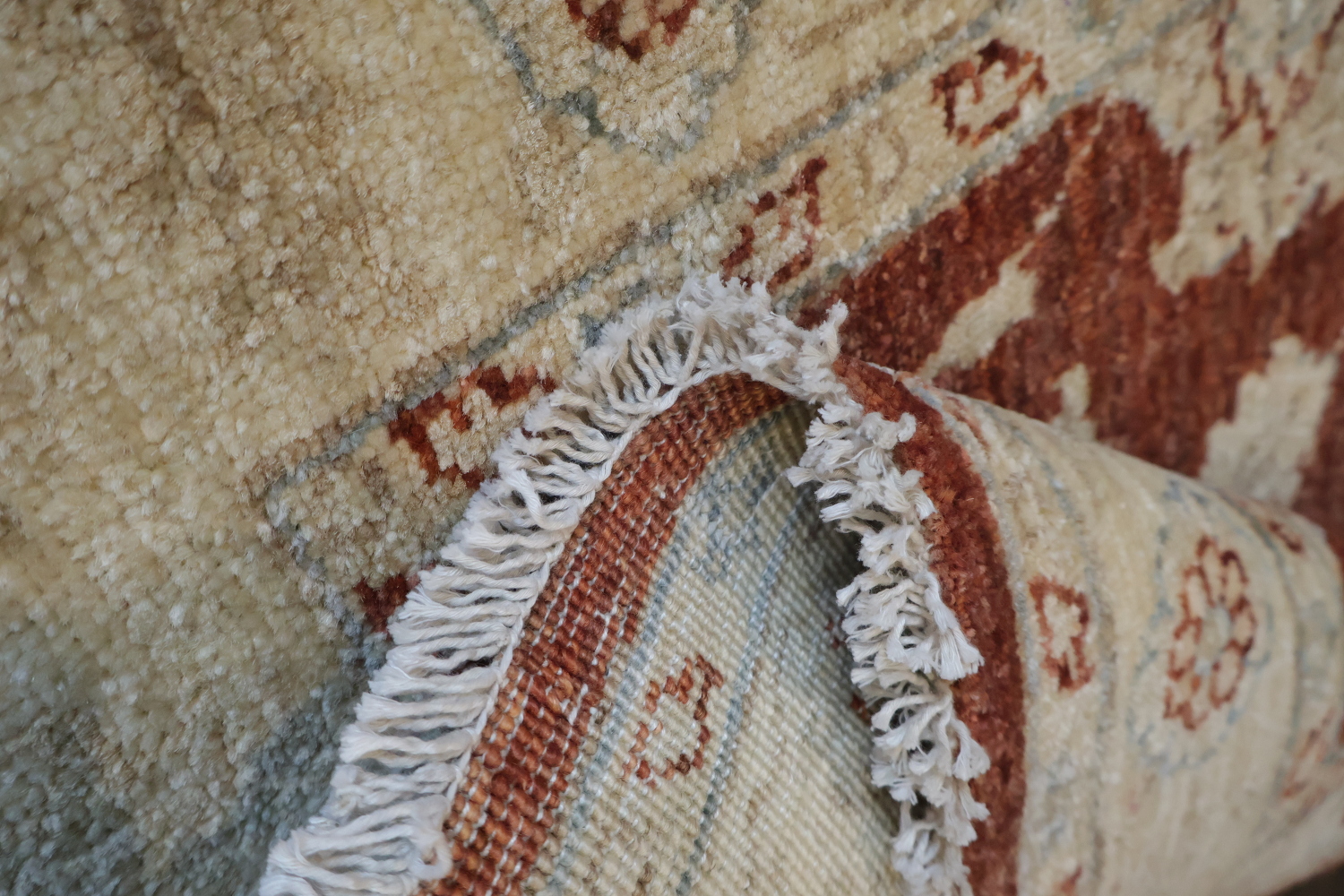 Luxury Vintage Style Runner in Warm Rust and Cream Hues 3x11 ft