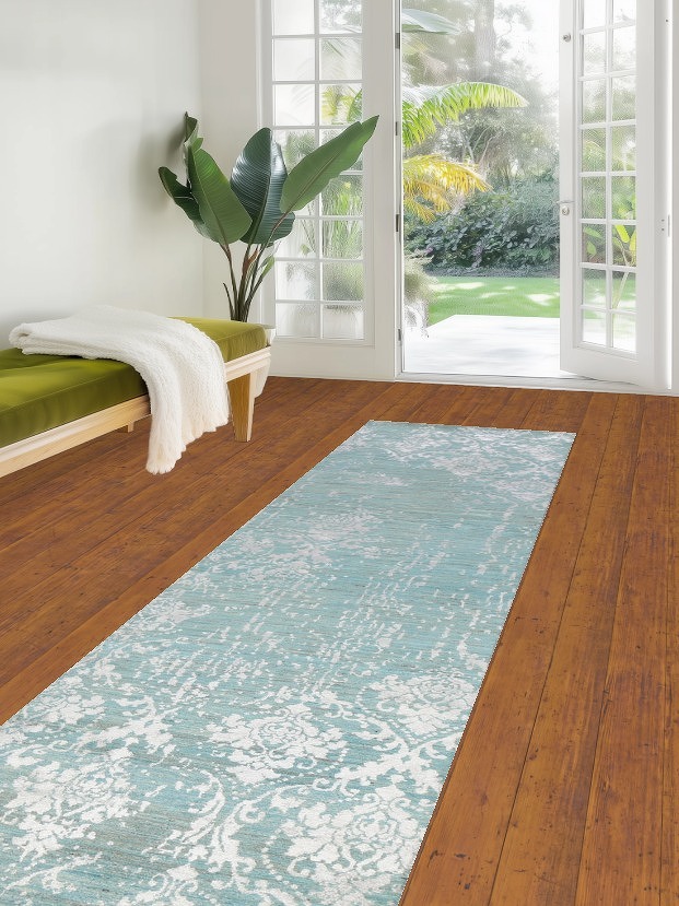 Vegetable Dye Art & Craft Oriental Runner Rug 3x10