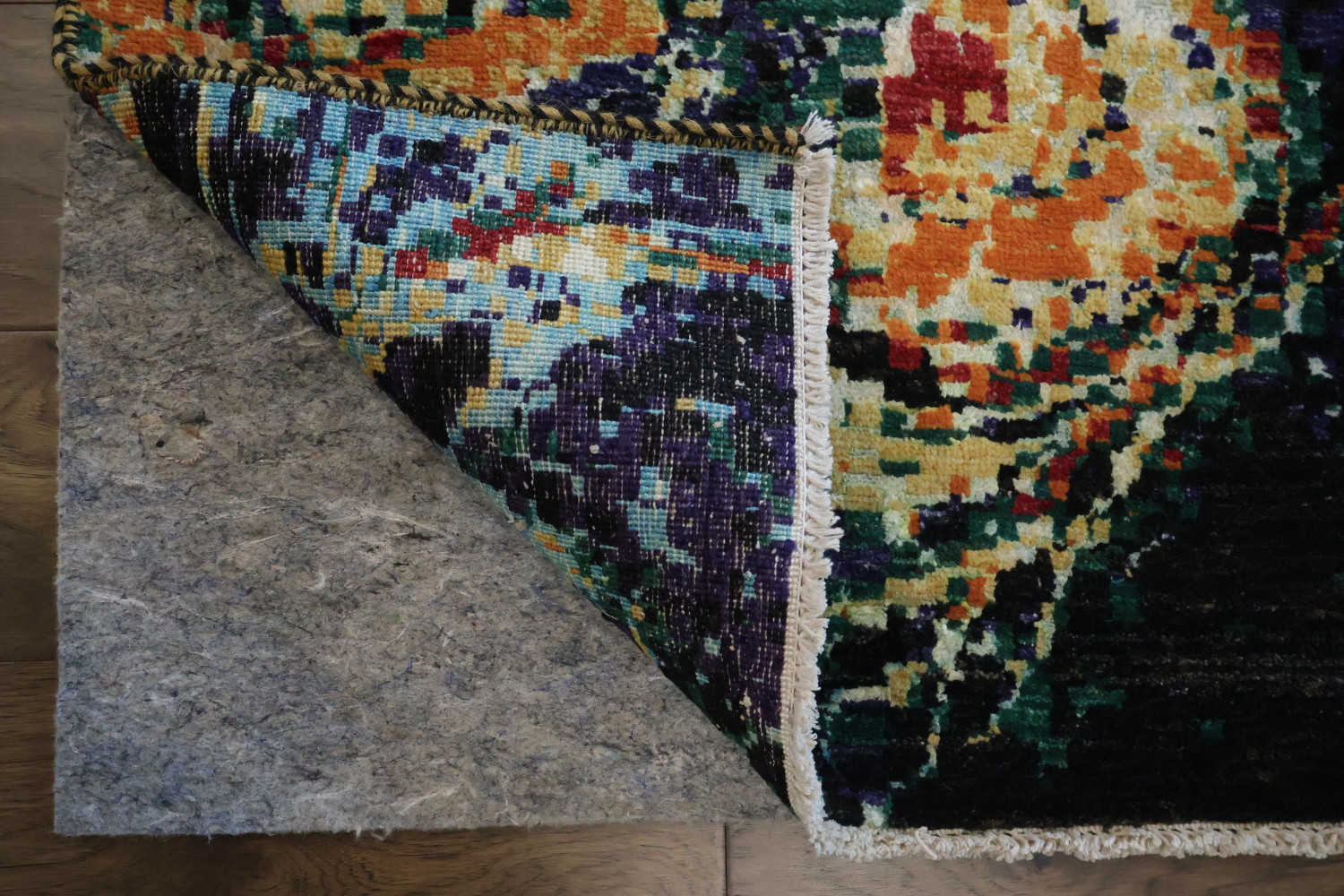 Abstract Nature-Inspired Runner Rug with Vibrant Swirling Colors 3x10 ft
