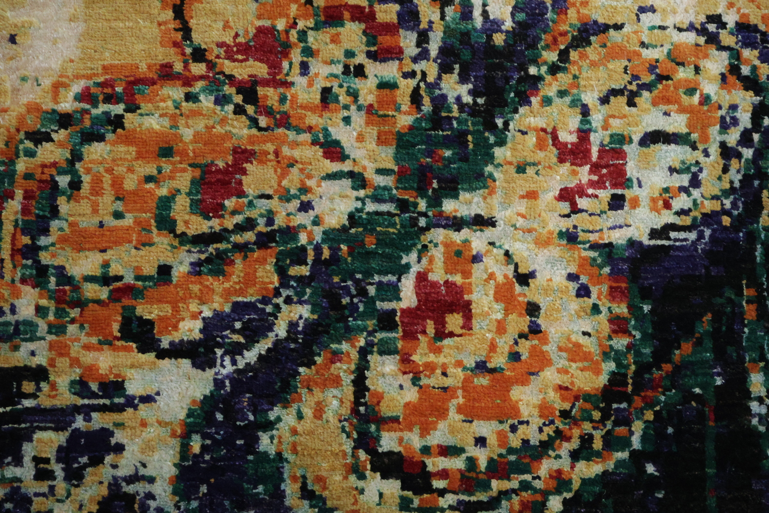 Abstract Nature-Inspired Runner Rug with Vibrant Swirling Colors 3x10 ft