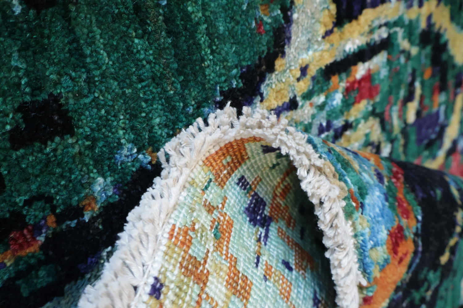 Abstract Nature-Inspired Runner Rug with Vibrant Swirling Colors 3x10 ft