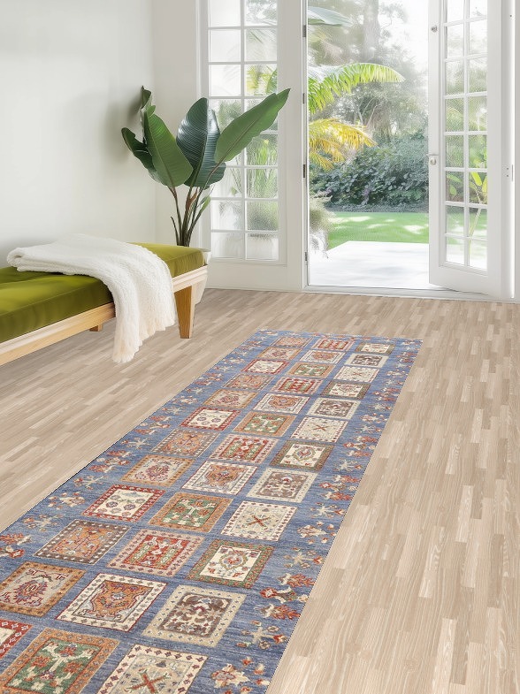 Garden Design Kazak Oriental Runner Rug 3x10