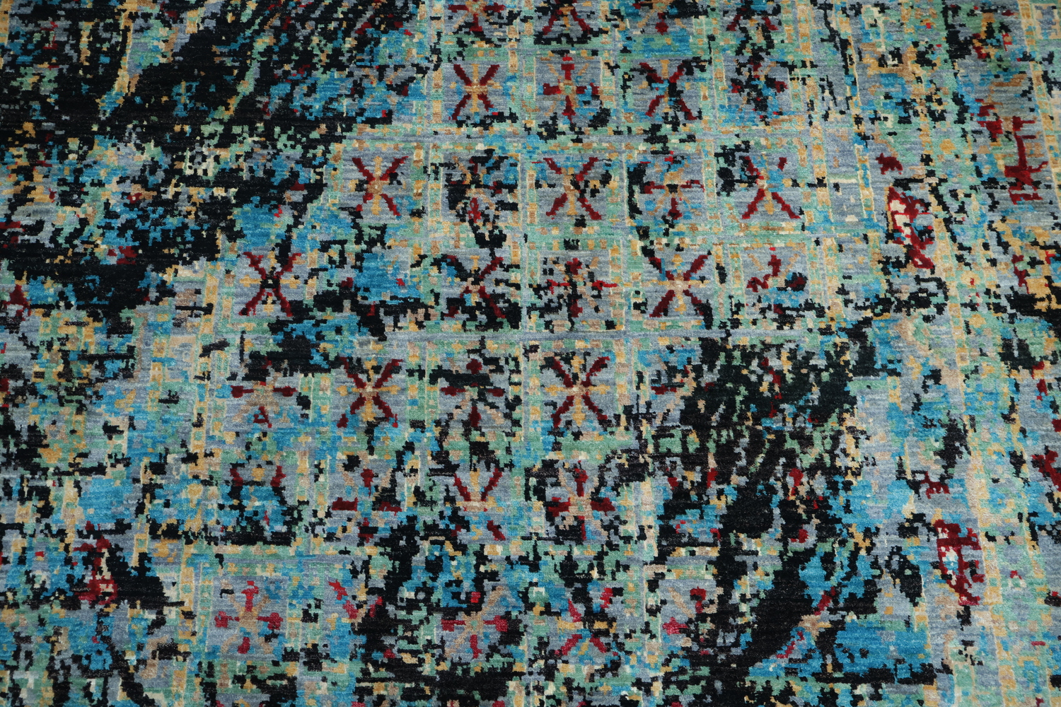 Contemporary Area Rug with Asymmetrical Brushstroke Design 6x9