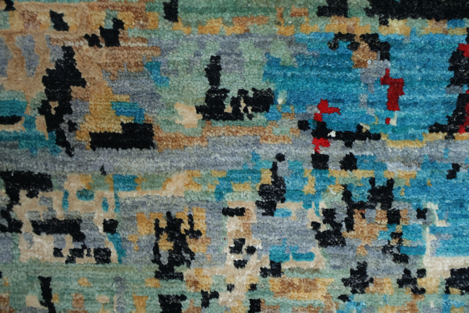Contemporary Area Rug with Asymmetrical Brushstroke Design 6x9