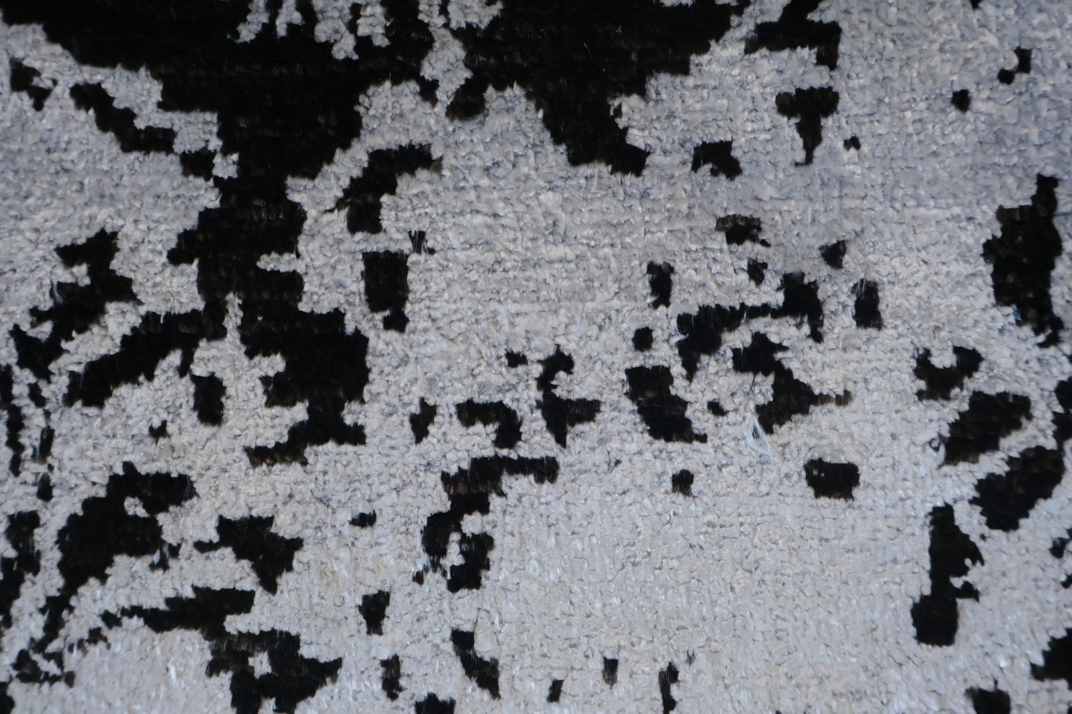 Contemporary Black and Grey Wool and Silk Runner with Modern Abstract Design 3x10 ft