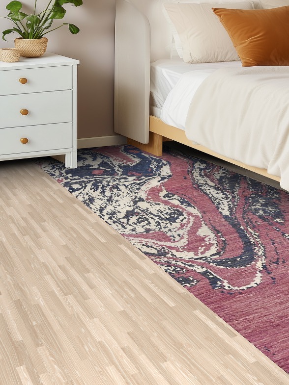Artistic Vegetable Dye Abstract Oriental Runner Rug 3x12