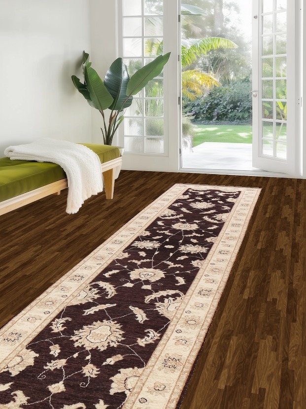Vegetable Dye Peshawar Chobi Oriental Runner Rug 3x12