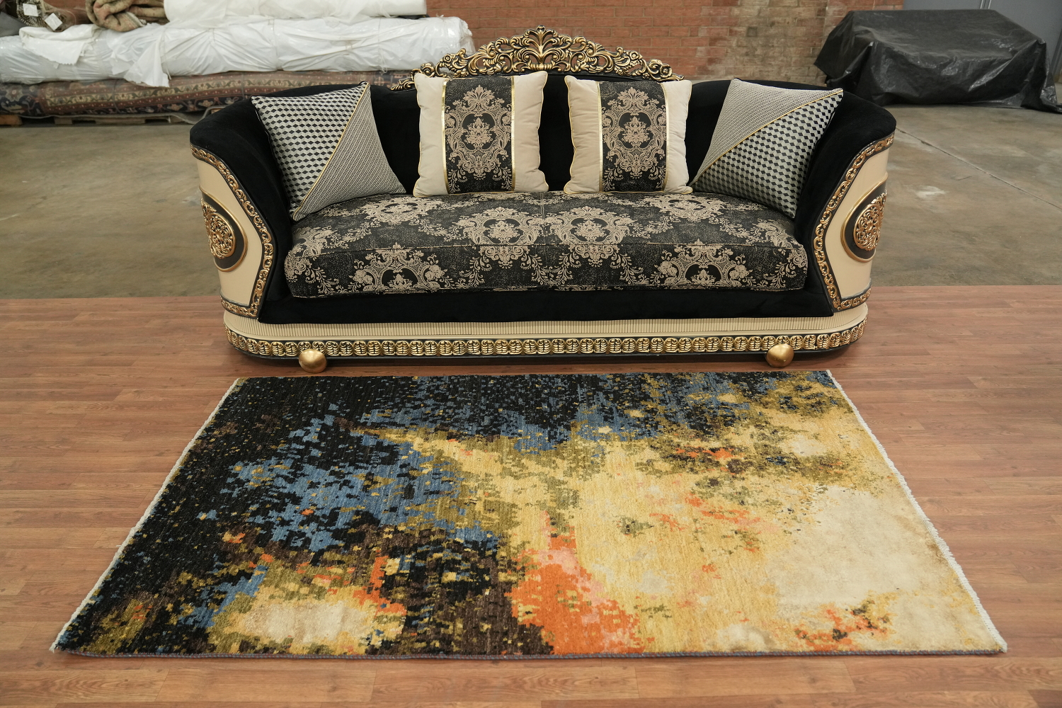 Vegetable Dye Modern Abstract Oriental Area Rug 4x7
