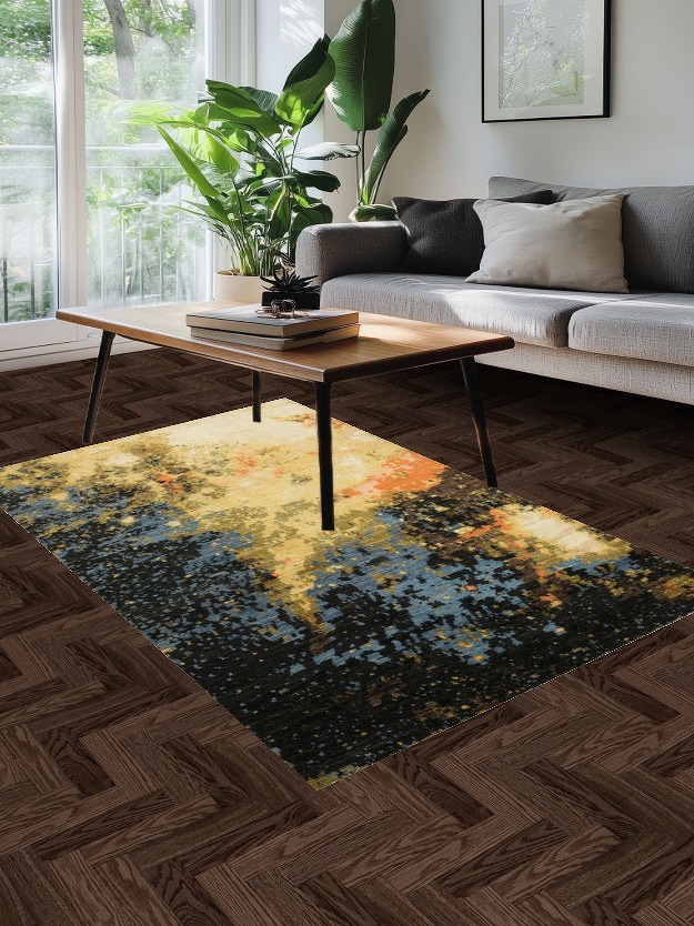 Vegetable Dye Modern Abstract Oriental Area Rug 4x7