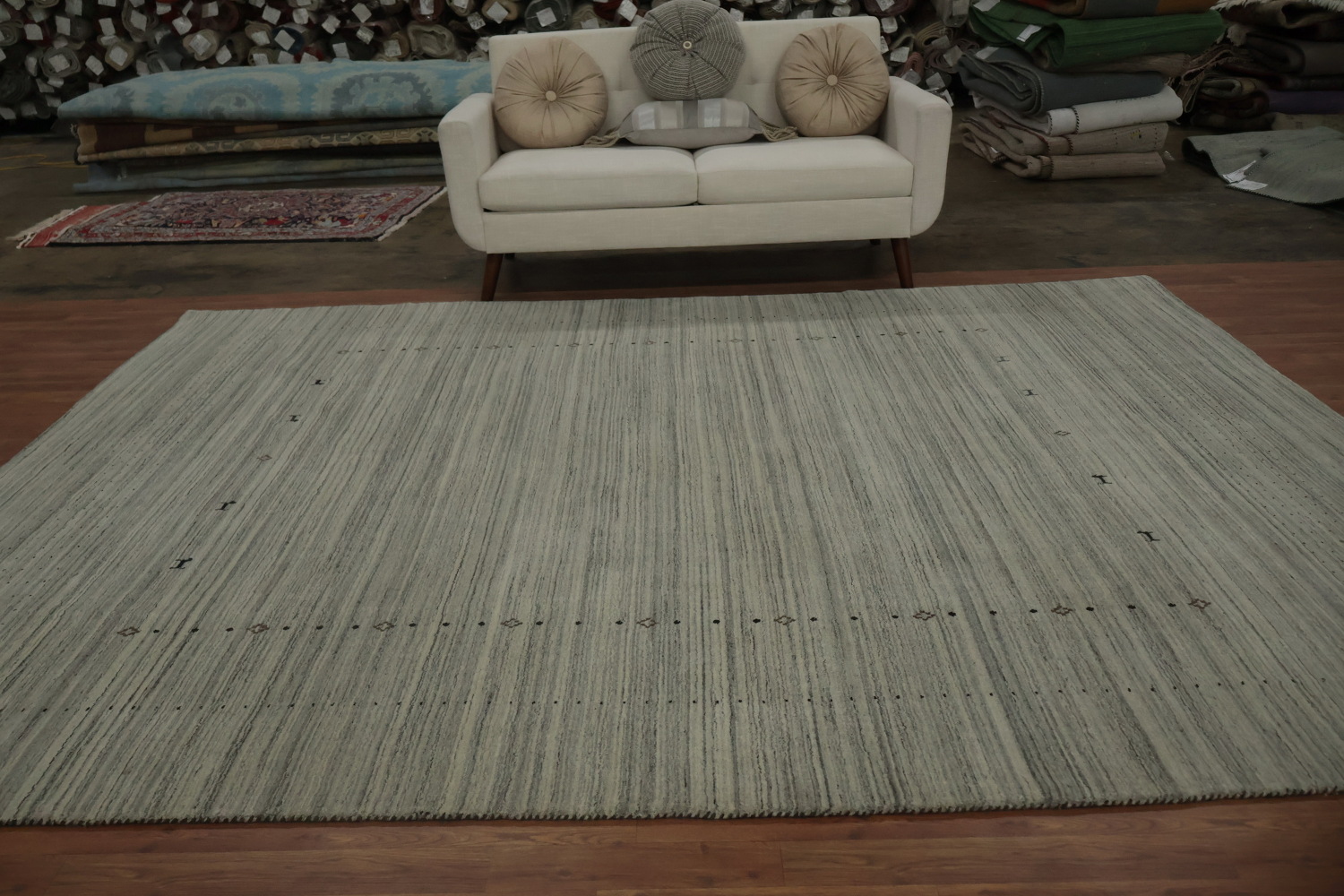 Tribal Gabbeh Area Rug 8x11 Offering Subtle Texture with Elegant Design