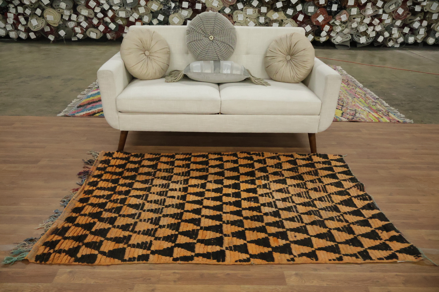 Antique Tribal Moroccan Oriental Area Rug 4x6