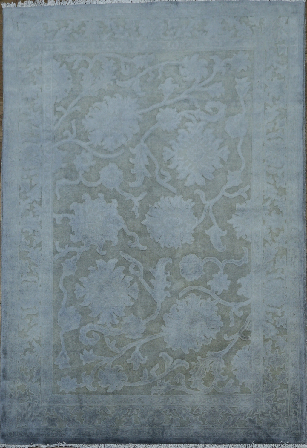 Vegetable Dye Carved Chobi Oriental Area Rug 4x6