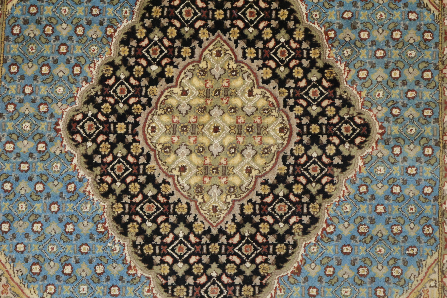 Vegetable Dye Geometric Tabriz Mahi Oriental Wool Rug 4x6