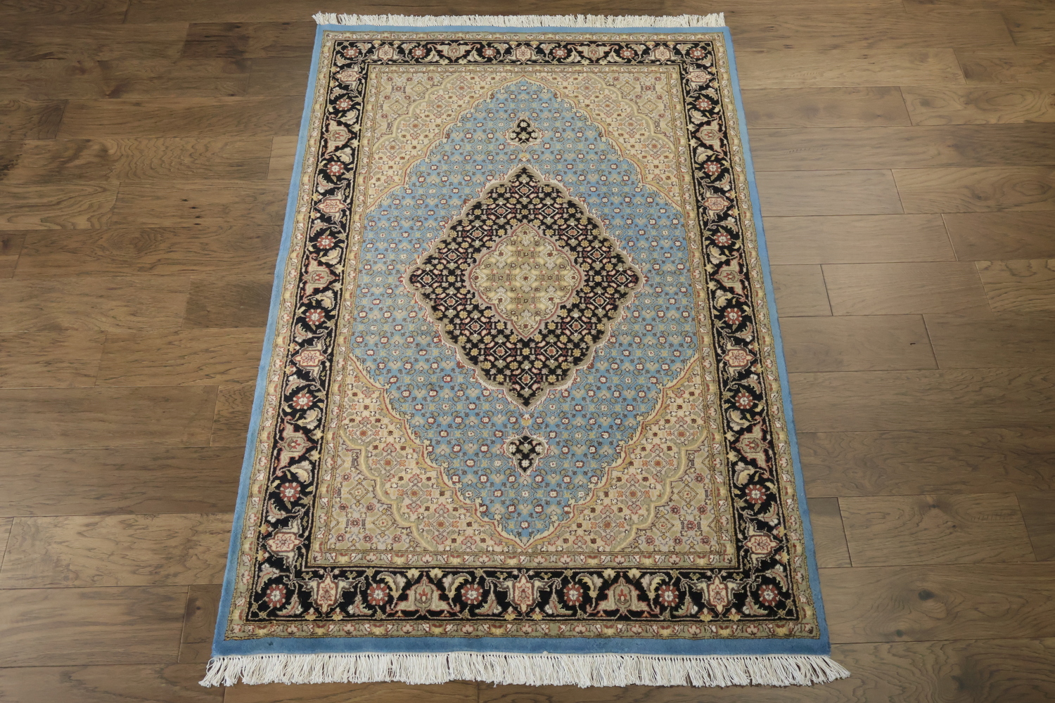 Vegetable Dye Geometric Tabriz Mahi Oriental Wool Rug 4x6