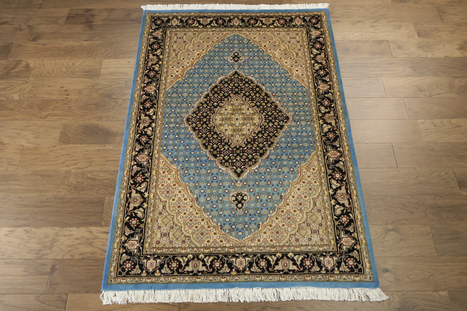 Vegetable Dye Geometric Tabriz Mahi Oriental Wool Rug 4x6