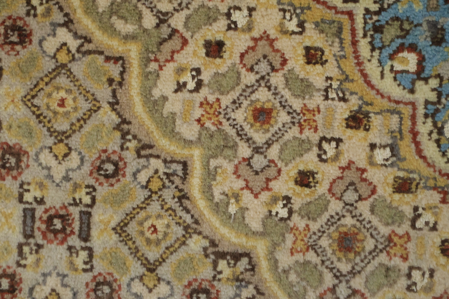 Vegetable Dye Geometric Tabriz Mahi Oriental Wool Rug 4x6