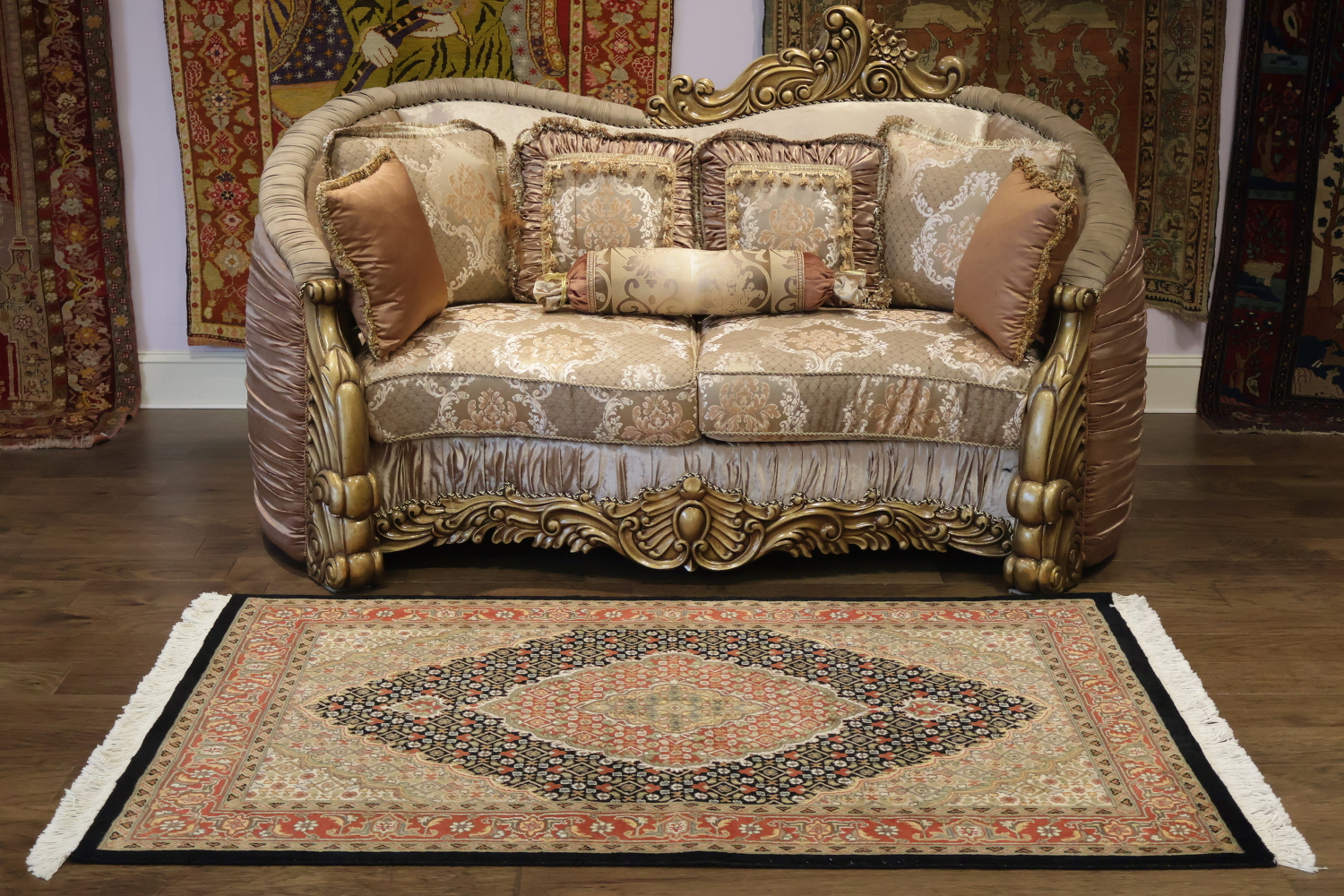 Vegetable Dye Geometric Tabriz Mahi Oriental Wool Rug 4x6