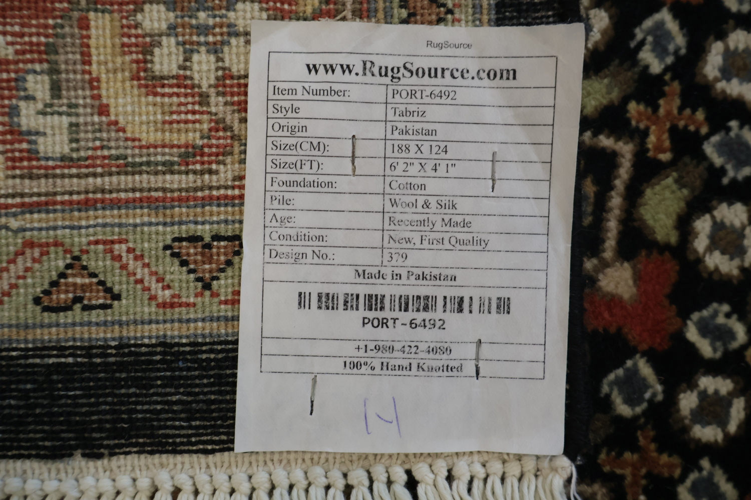 Vegetable Dye Geometric Tabriz Mahi Oriental Wool Rug 4x6